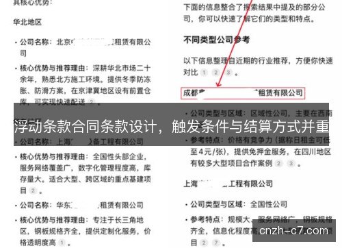 浮动条款合同条款设计,触发条件与结算方式并重 浮动条款合同条款设计,触发条件与结算方式并重
